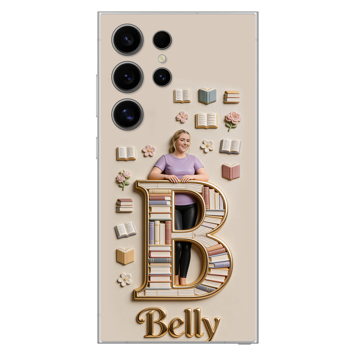 Book Lovers Gift - Personalized Book 3D Embossed Leather Phone Case