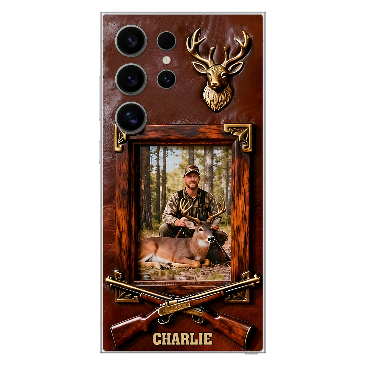 Hunting Achievement - Personalized Hunting Leather Phone Case