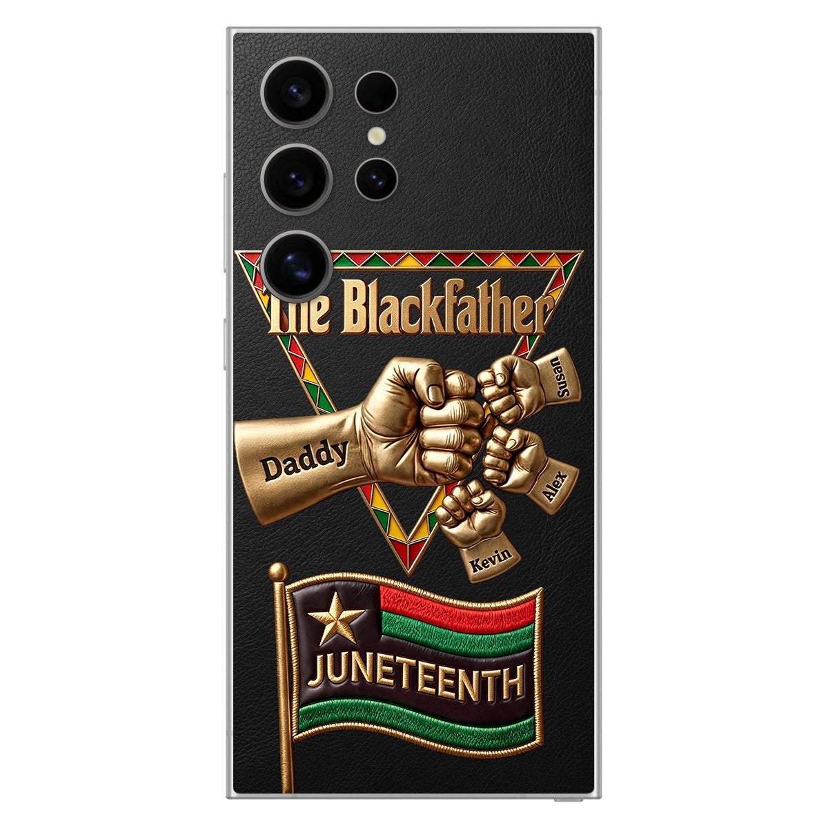 Le Blackfather - Coque de téléphone en cuir embossé 3D personnalisée