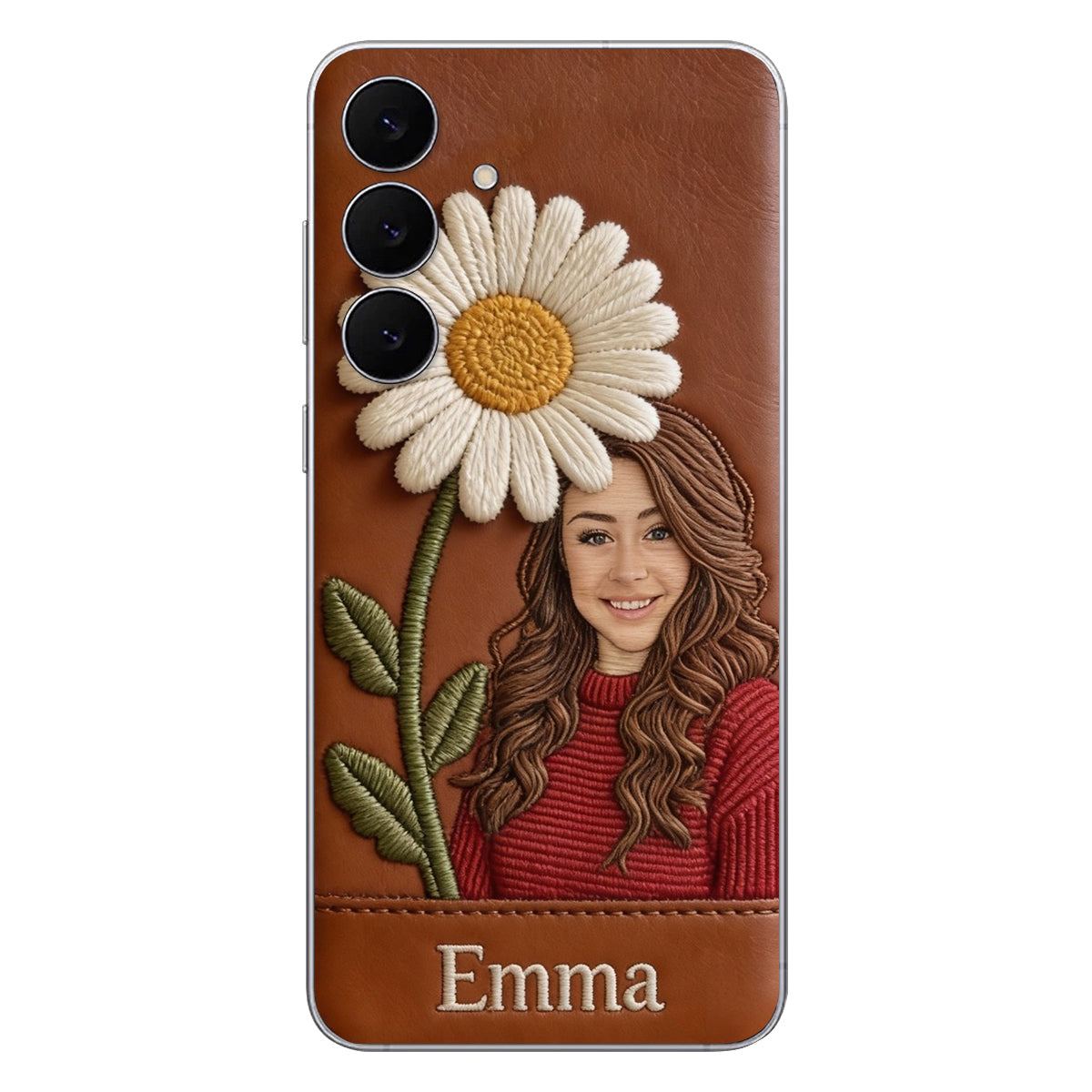 Custom Any Photo Birthmonth Flower - Personalized Self Love Leather Phone Case