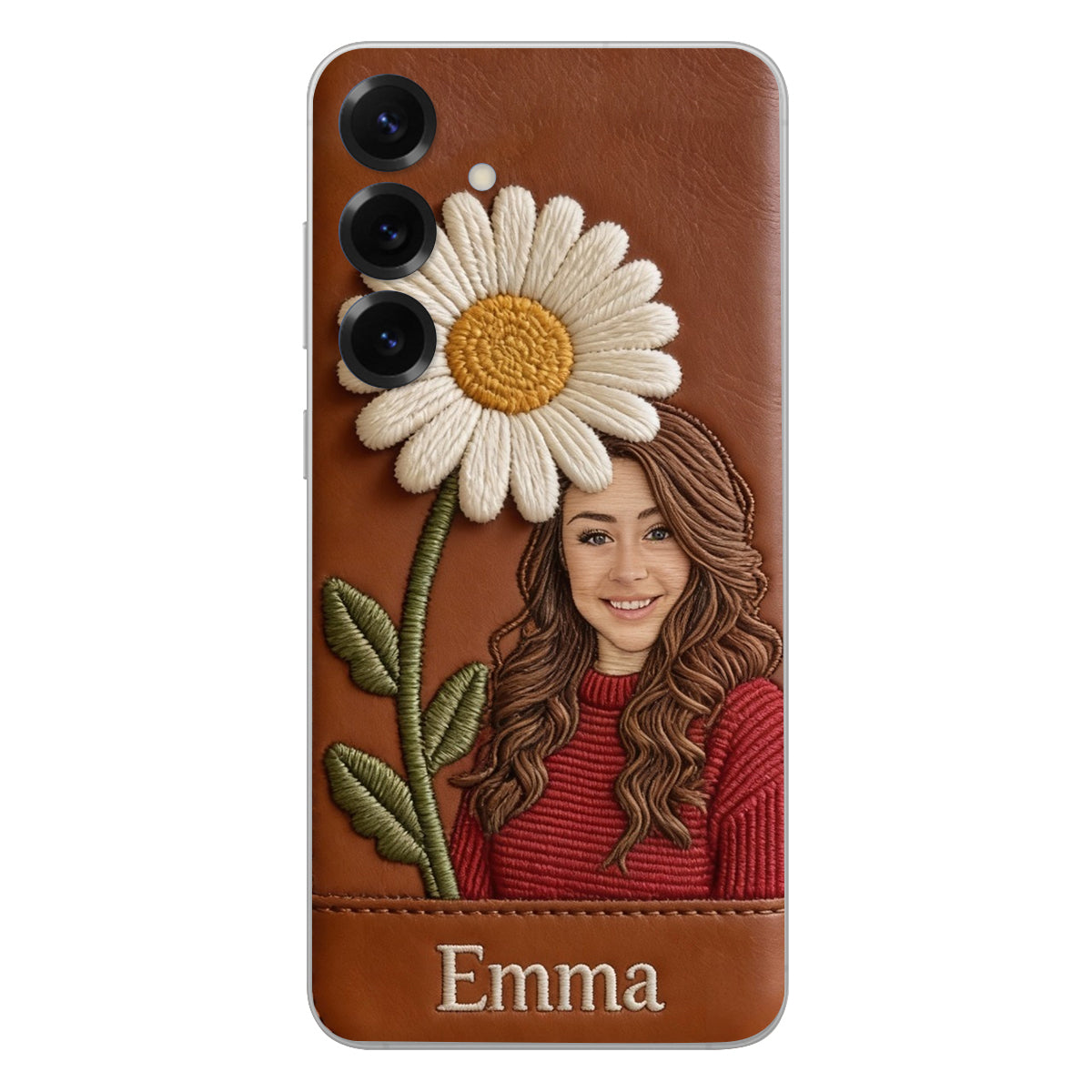 Custom Any Photo Birthmonth Flower - Personalized Self Love Leather Phone Case