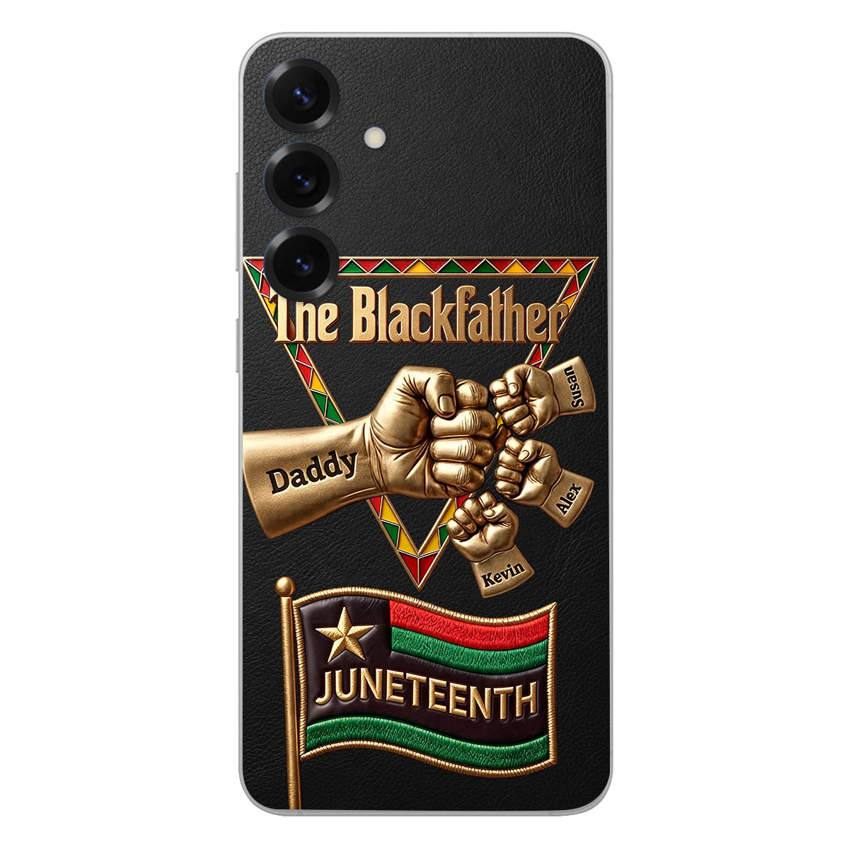 Le Blackfather - Coque de téléphone en cuir embossé 3D personnalisée