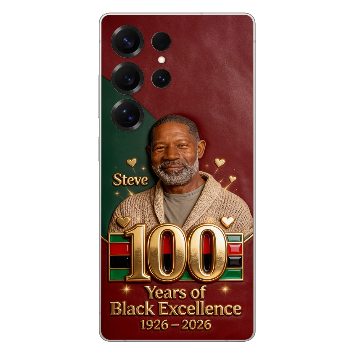 100 Years Of Black Excellence - Personalized African American Leather Phone Case