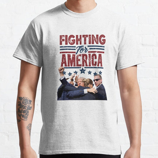 T-shirt pare-balles, T-shirt « Never Surrender », T-shirt « Fight For America », T-shirt de rallye rétro, T-shirt et sweat à capuche « Fight Fight Fight ».