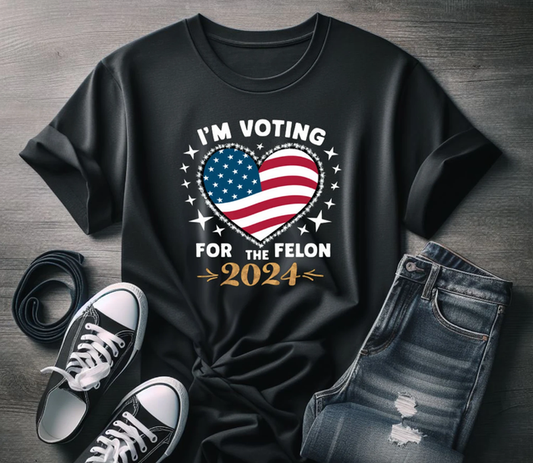 T-shirt « Je vote pour le criminel », T-shirt « Trump président 2024 », T-shirt et sweat à capuche MAGA 2024
