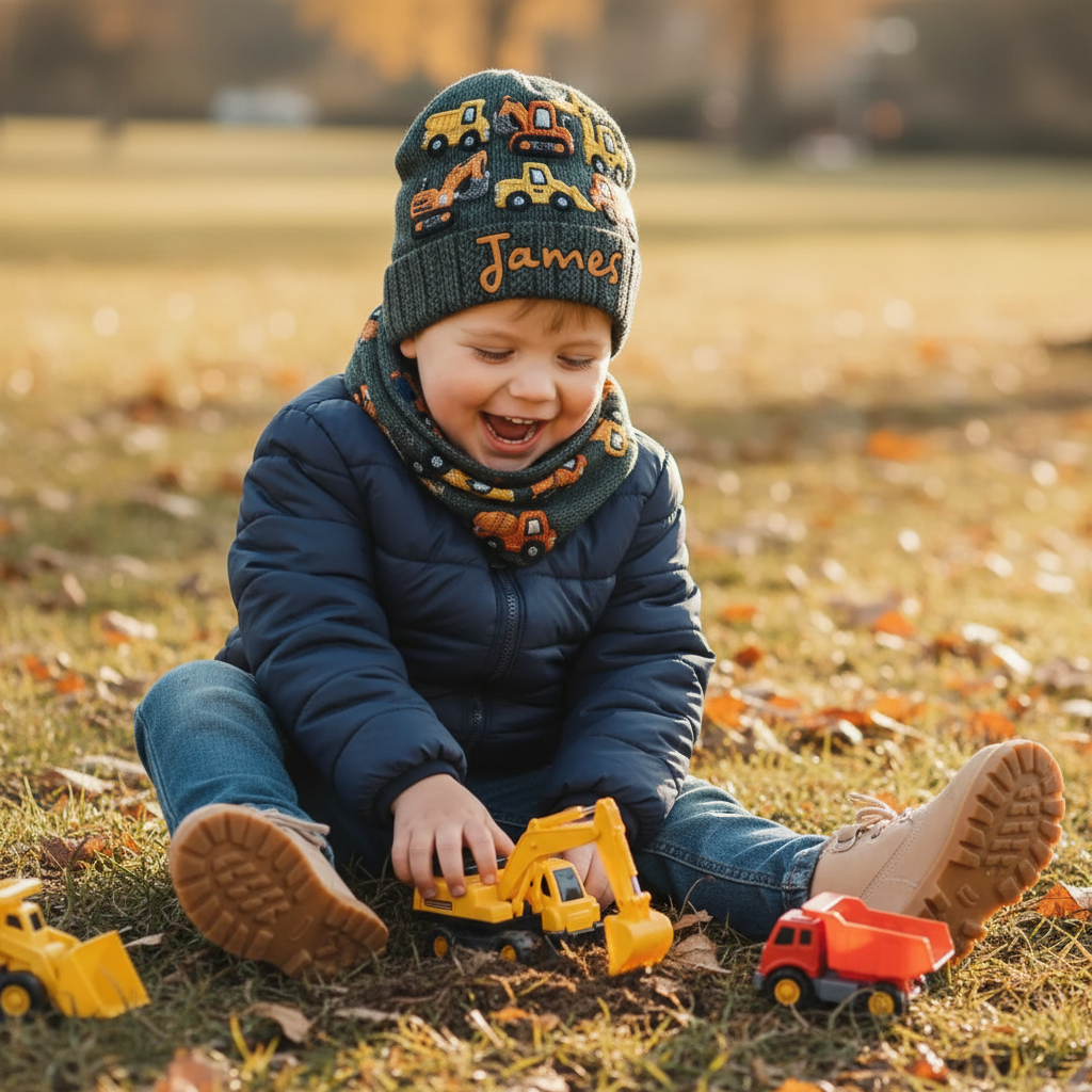 Machines de construction - Bonnet enfant personnalisé
