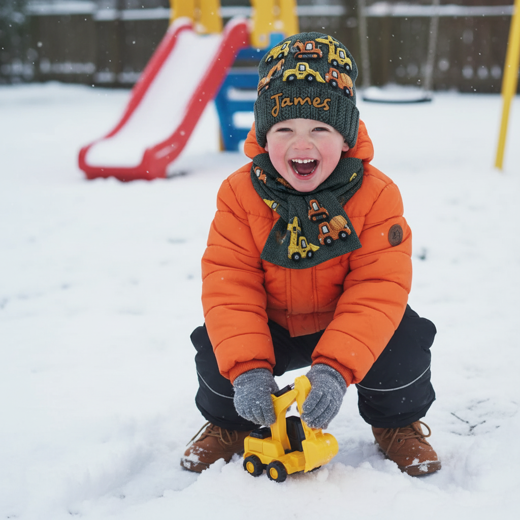 Machines de construction - Bonnet enfant personnalisé