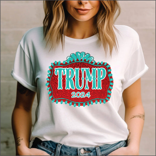 T-shirt et sweat à capuche Trump 2024, style western, boucle de rodéo, cowboy, MAGA, cowgirl, ranch, patriotique, élection