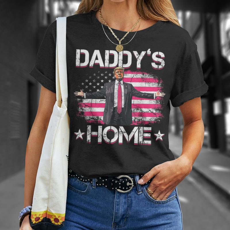 T-shirt « Papa Trump à la maison », T-shirt Trump 2024, Cadeau républicain, T-shirt humoristique Trump, T-shirt Maison Blanche Trump 2024, T-shirt et sweat à capuche à message politique électoral