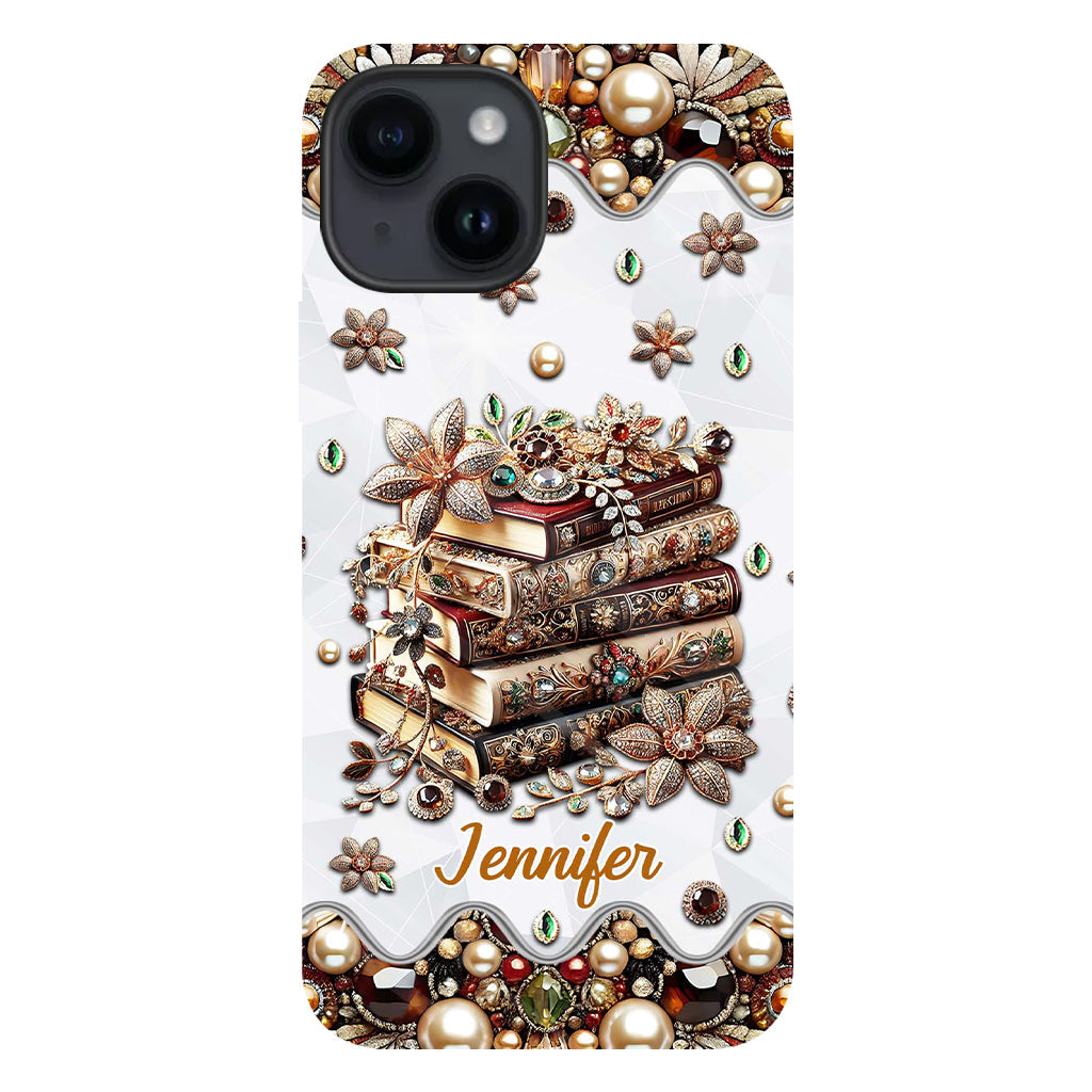 Une fille qui aime les livres - Coque de téléphone personnalisée avec impression intégrale d'un livre