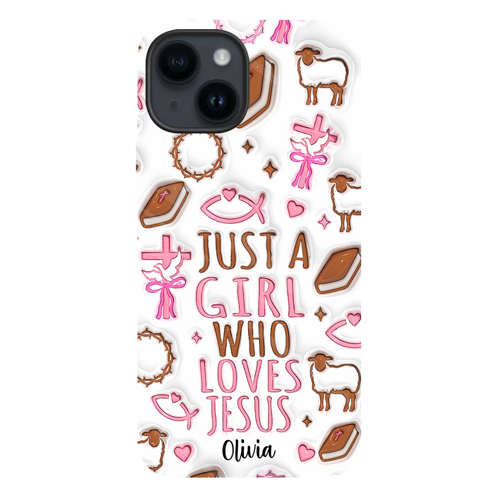 Juste une fille qui aime Jésus - Coque de téléphone personnalisée avec impression chrétienne intégrale