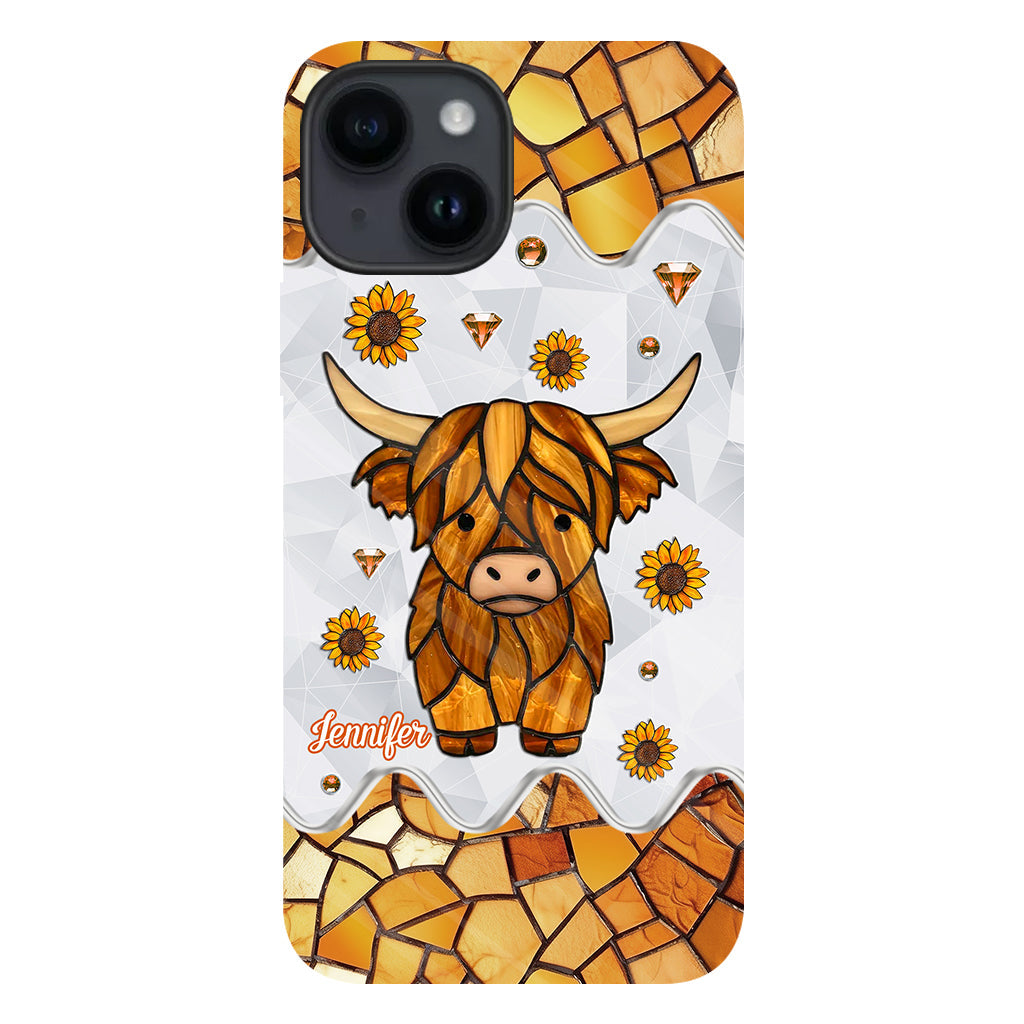 Adorable vache des Highlands - Coque de téléphone personnalisée avec imprimé intégral vache des Highlands