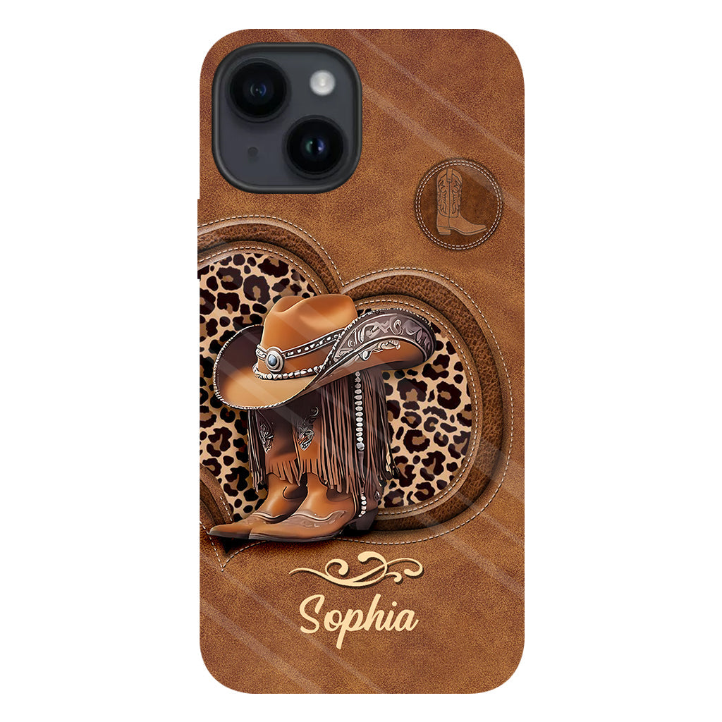 Bottes de cowgirl - Coque de téléphone personnalisée avec motif cowgirl