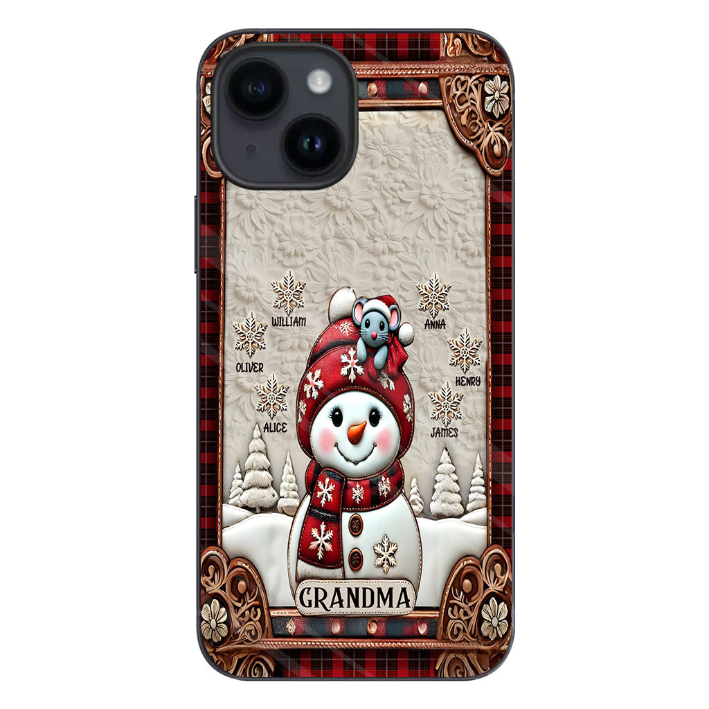 Grandma Snowman Christmas - Personalized Grandma Phone Case
