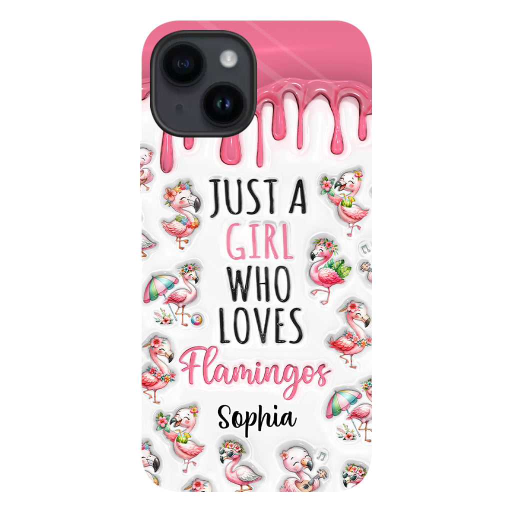 Just A Girl Who Loves Flamingos - Personalized Flamingo Full Print Phone Case