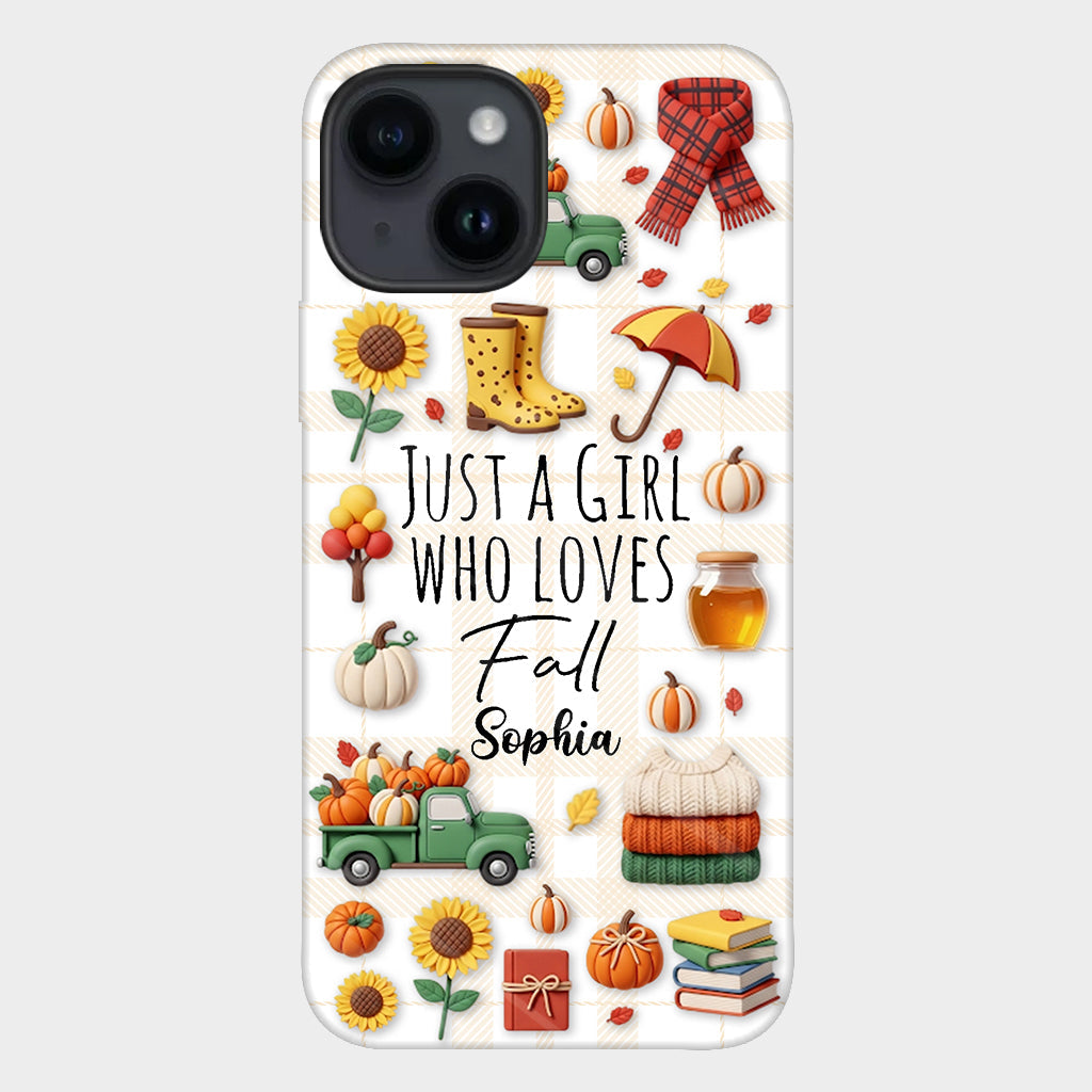 Juste une fille qui aime l'automne - Coque de téléphone personnalisée avec imprimé automnal