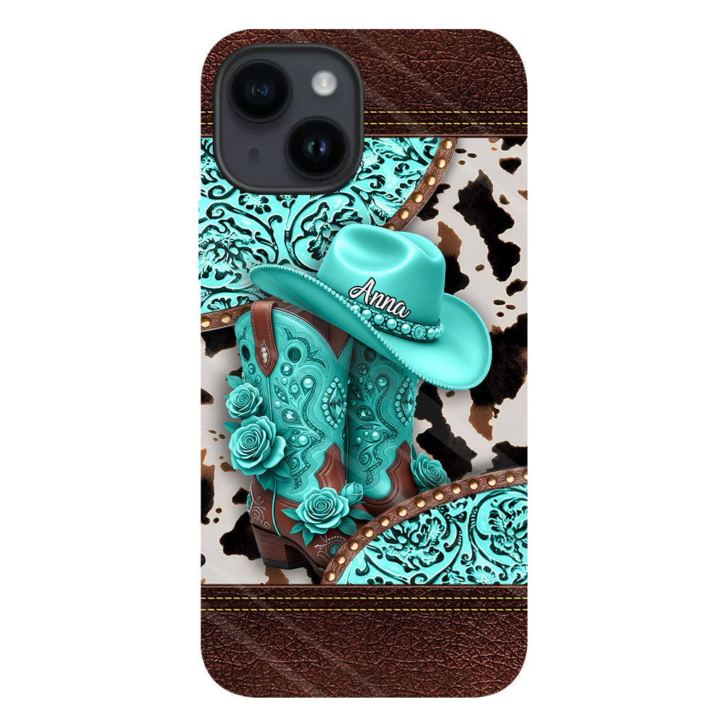 Western Cowgirl Boot - Personalized Cowgirl Full Print Phone Case