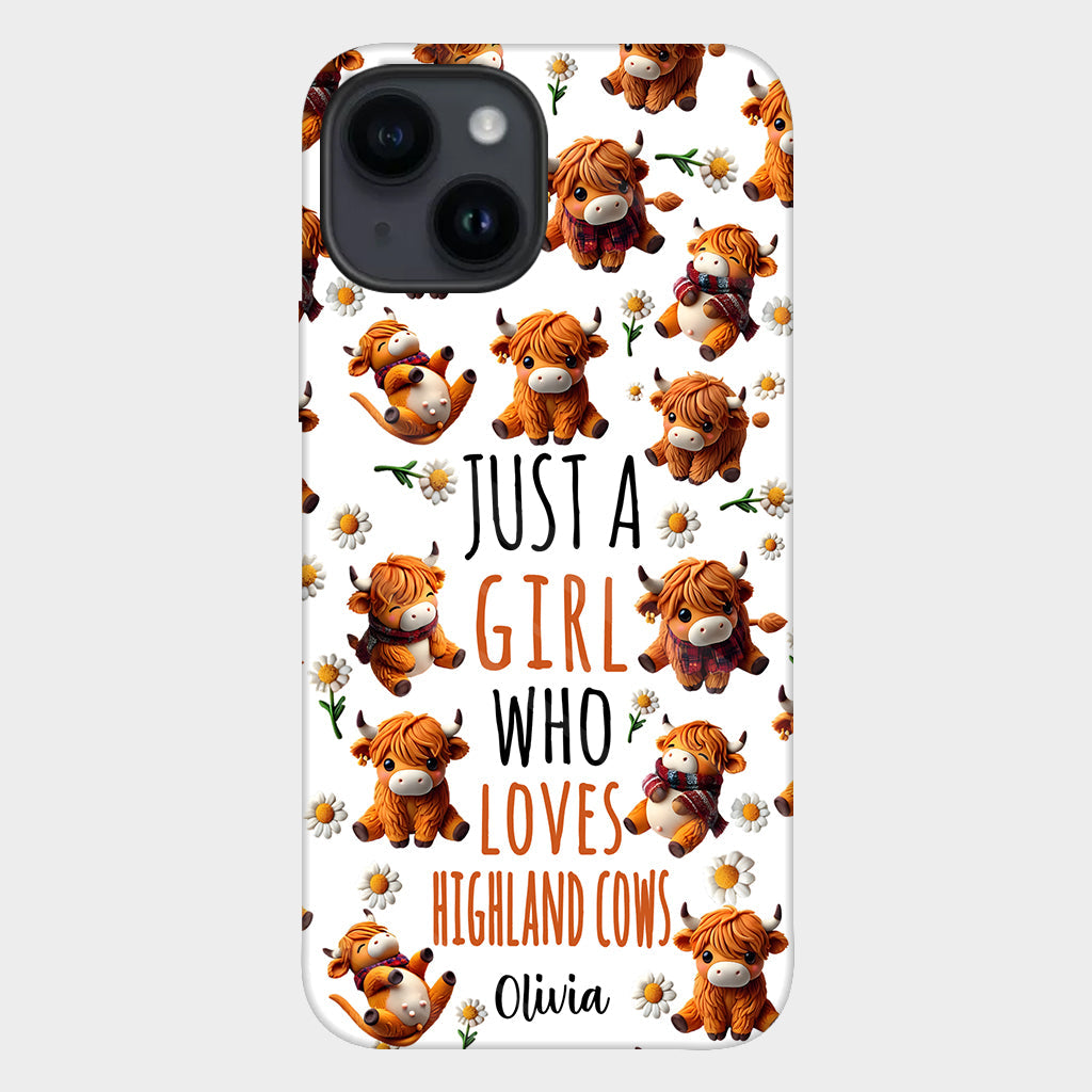 Just A Girl Who Loves Highland Cows - Personalized Highland Cow Full Print Phone Case