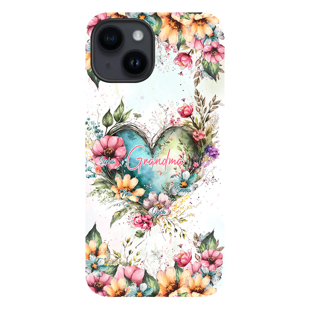 Les fleurs de la maman de grand-mère - Coque de téléphone personnalisée avec impression intégrale « Grand-mère »