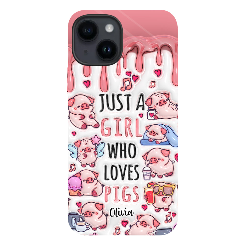 Just A Girl Who Loves Pigs - Personalized Pig Lover Full Print Phone Case