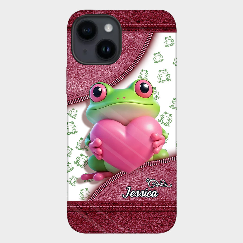 Coque de téléphone personnalisée Love Frog avec motif grenouille