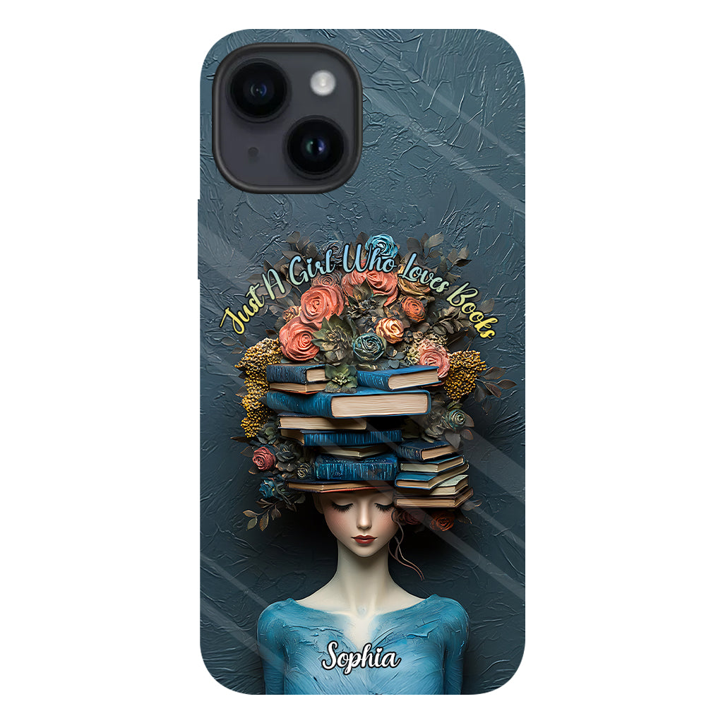 Une fille qui aime les livres - Coque de téléphone personnalisée avec impression intégrale d'un livre