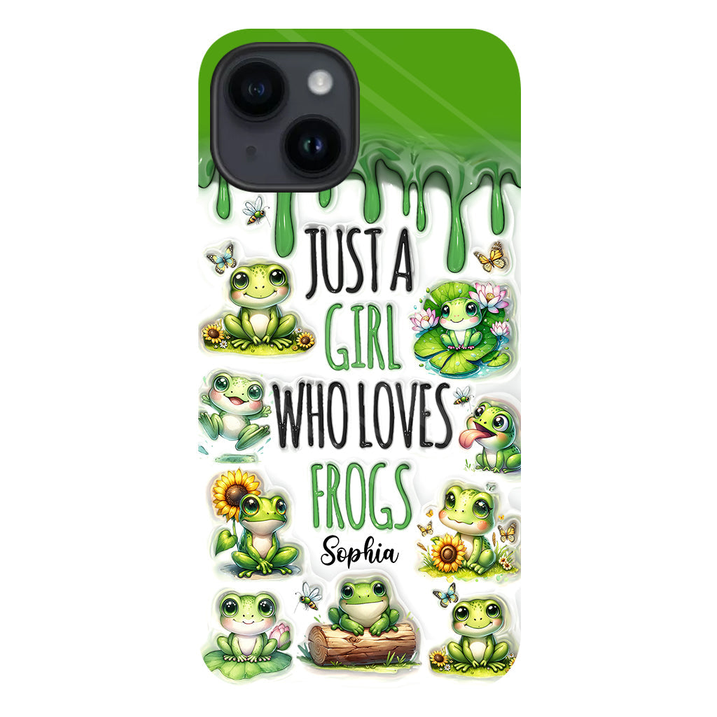 Une fille qui adore les grenouilles - Coque de téléphone personnalisée avec motif grenouille