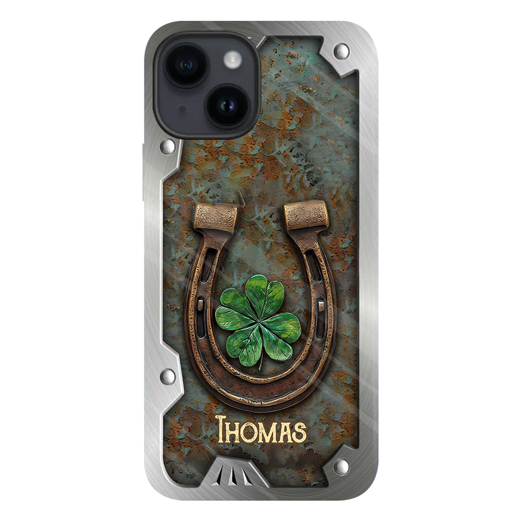 Lucky Horseshoe Shamrock - Personalized Horse Full Print Phone Case