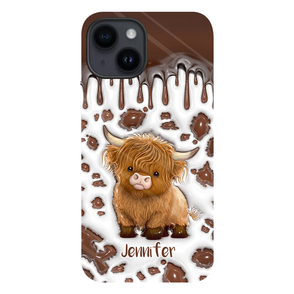 Juste une fille qui aime les vaches des Highlands - Coque de téléphone personnalisée avec impression intégrale