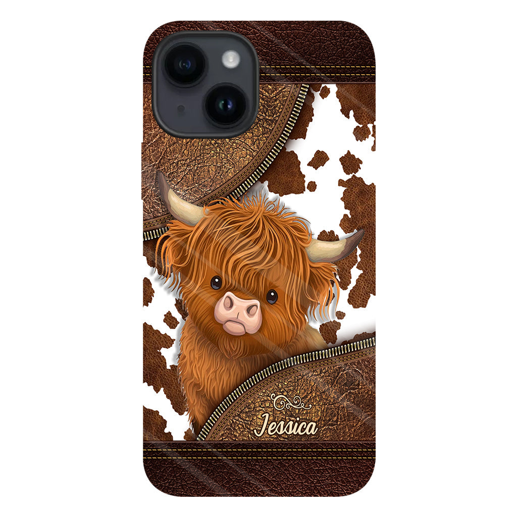 Juste une fille qui aime les vaches des Highlands - Coque de téléphone personnalisée avec impression intégrale