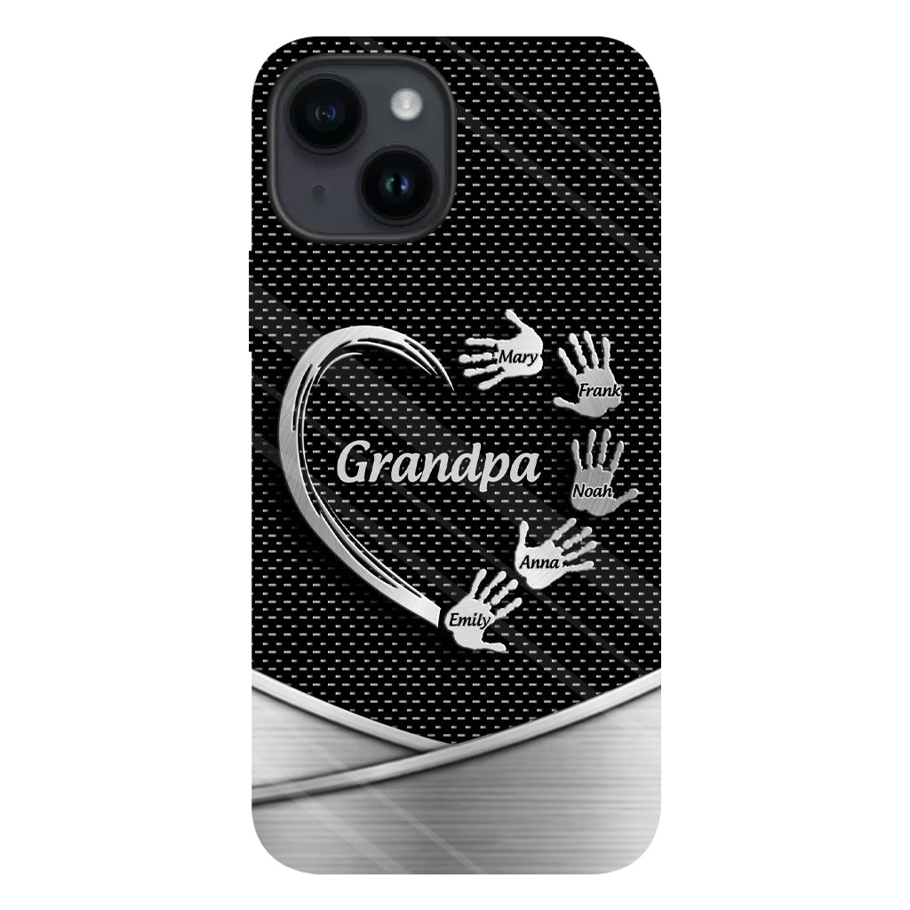 Grandpa Dad Kids Handprints - Personalized Father Full Print Phone Case