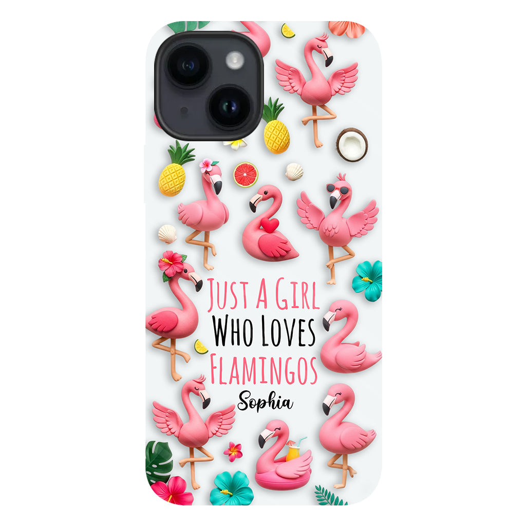 Coque de téléphone personnalisée « Flamants roses » avec motif intégral flamants roses