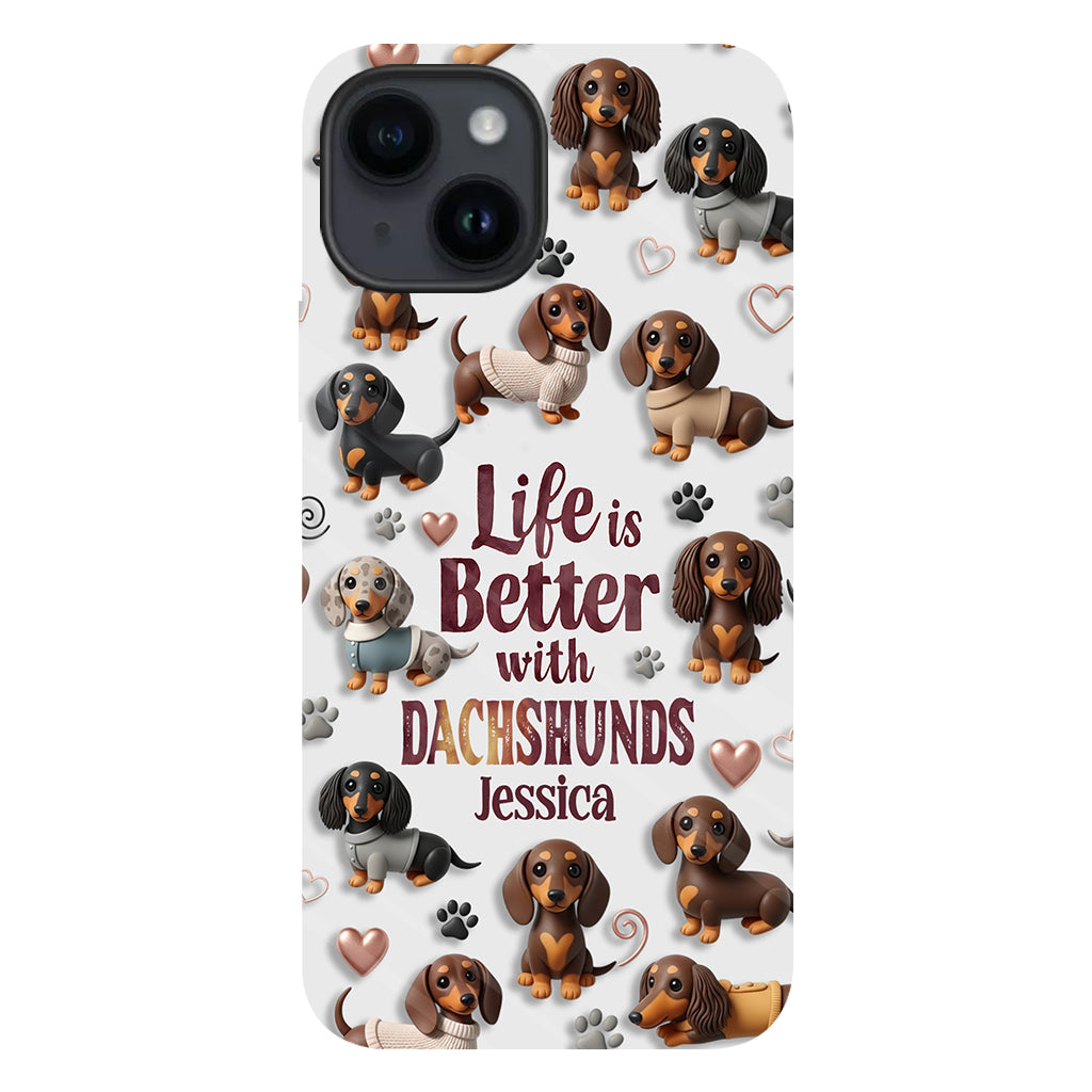 Juste une fille qui aime les chiens - Coque de téléphone personnalisée avec impression intégrale de chien