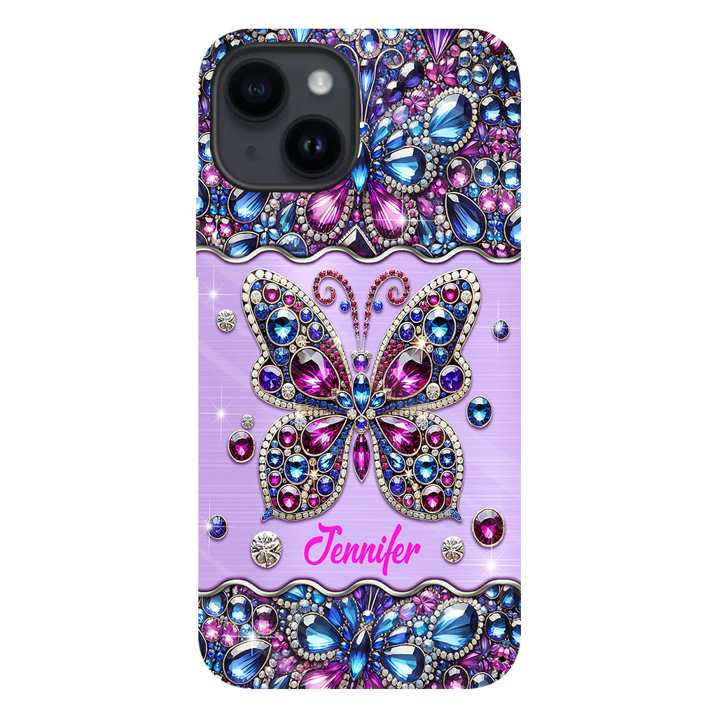 Sparkle Butterfly - Personalized Butterfly Full Print Phone Case