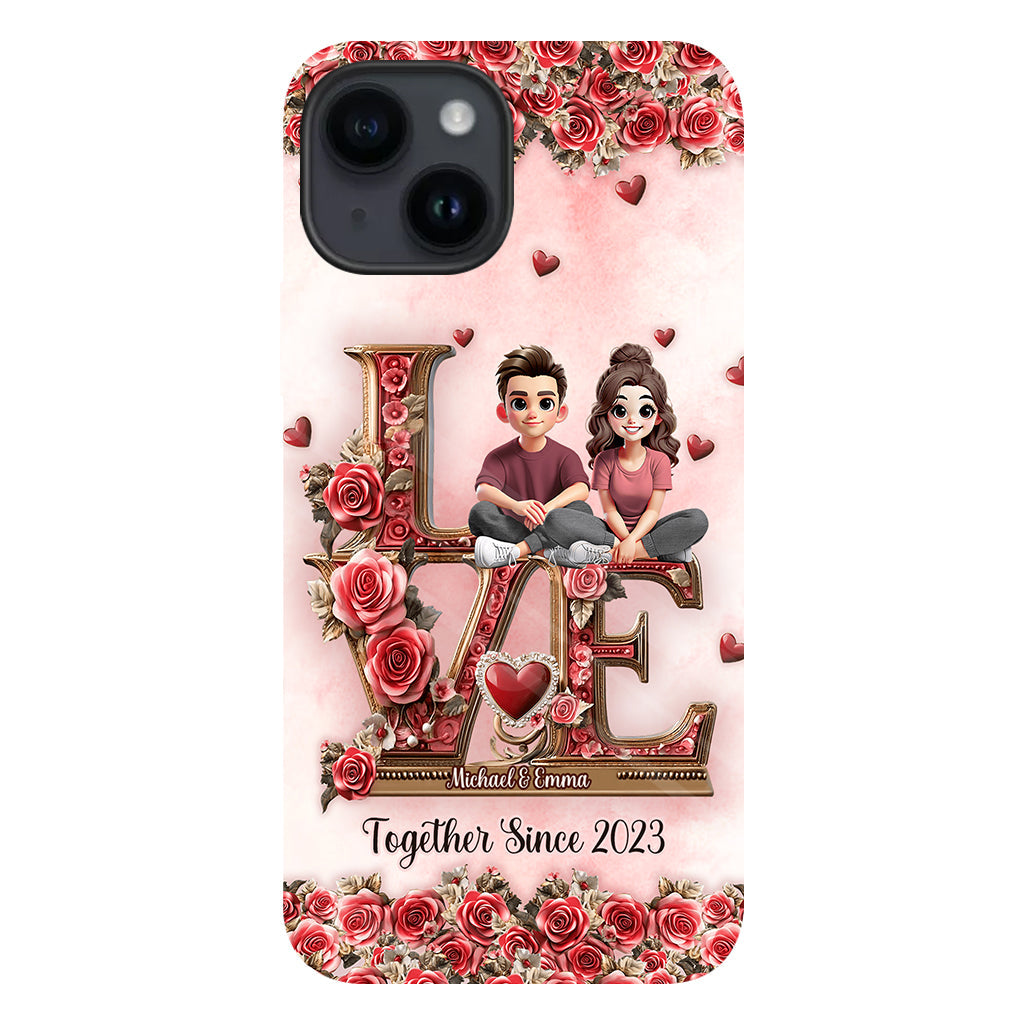 Je t'aimerai toujours - Coque de téléphone personnalisée pour couple avec impression intégrale