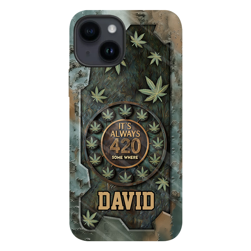 C'est toujours 420 - Coque de téléphone personnalisée avec impression intégrale sur le thème du cannabis
