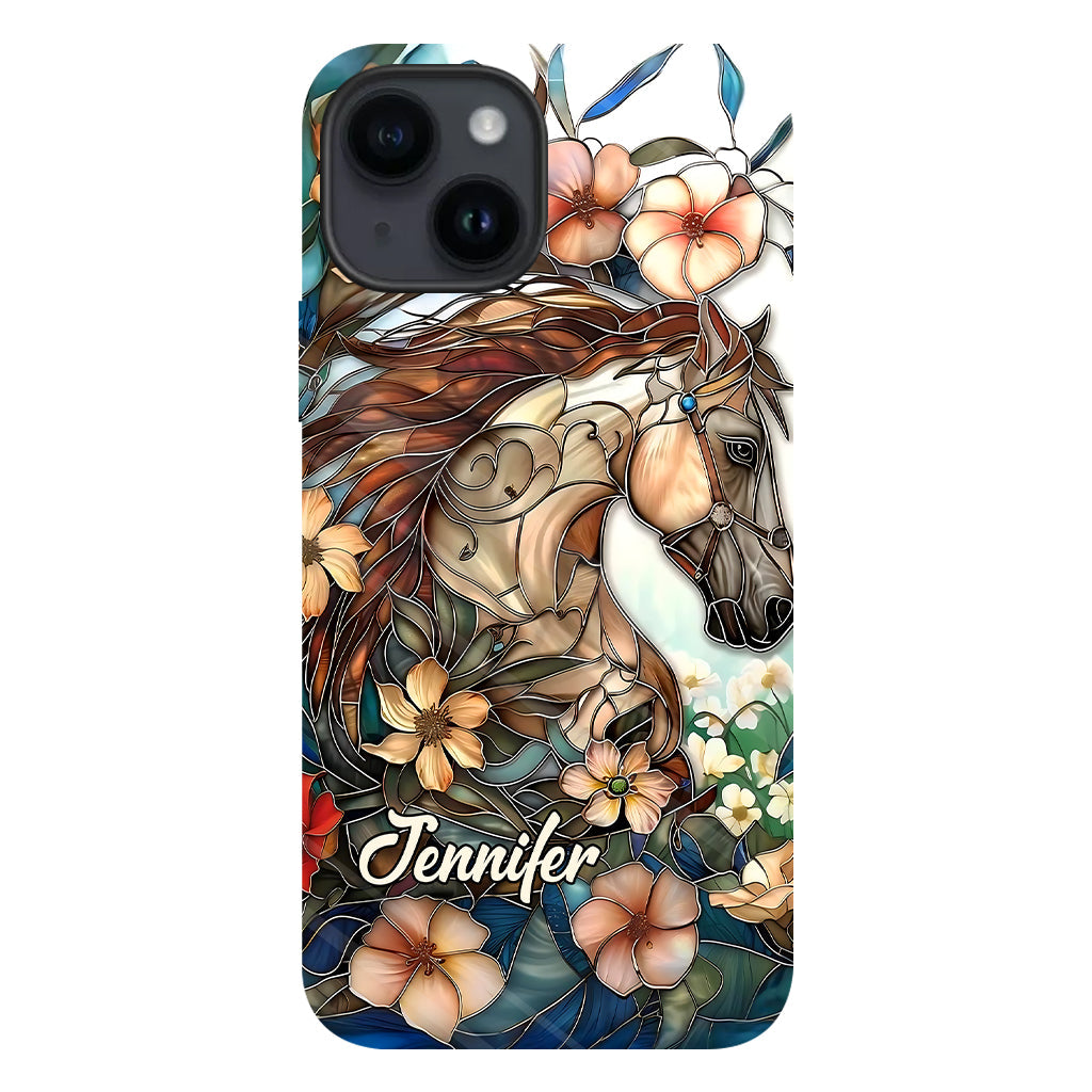 Coque de téléphone personnalisée « Amour des chevaux » avec motif intégral de cheval