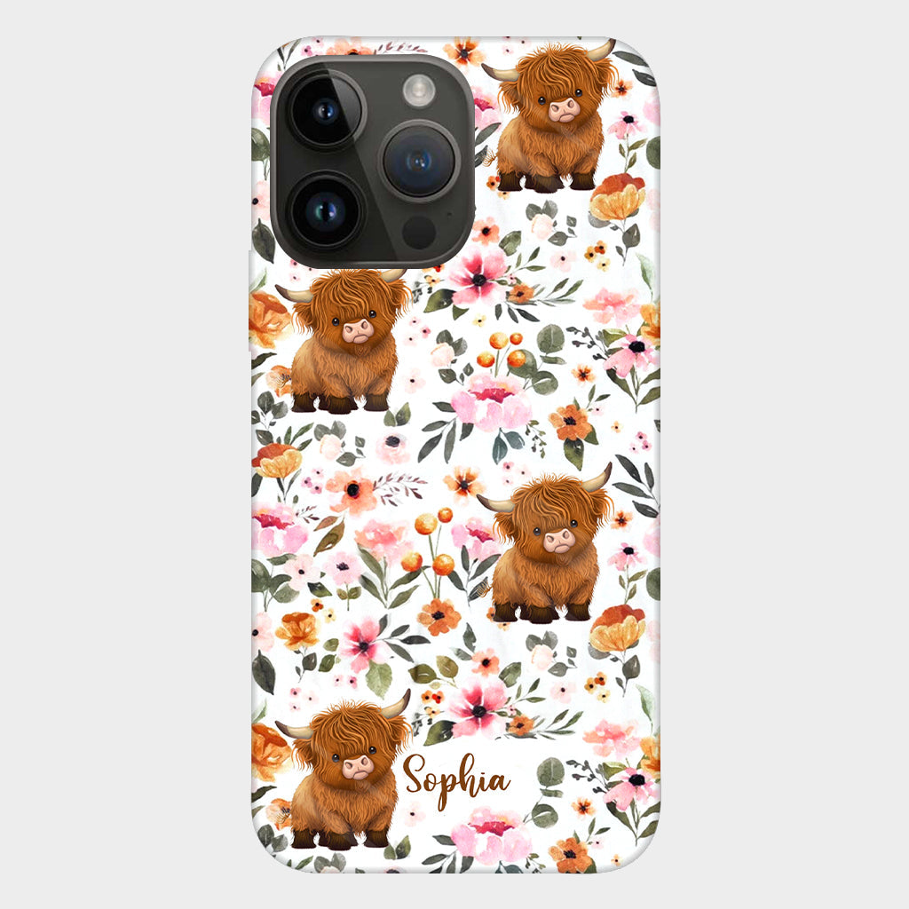 Coque de téléphone personnalisée avec motif vache des Highlands et imprimé intégral
