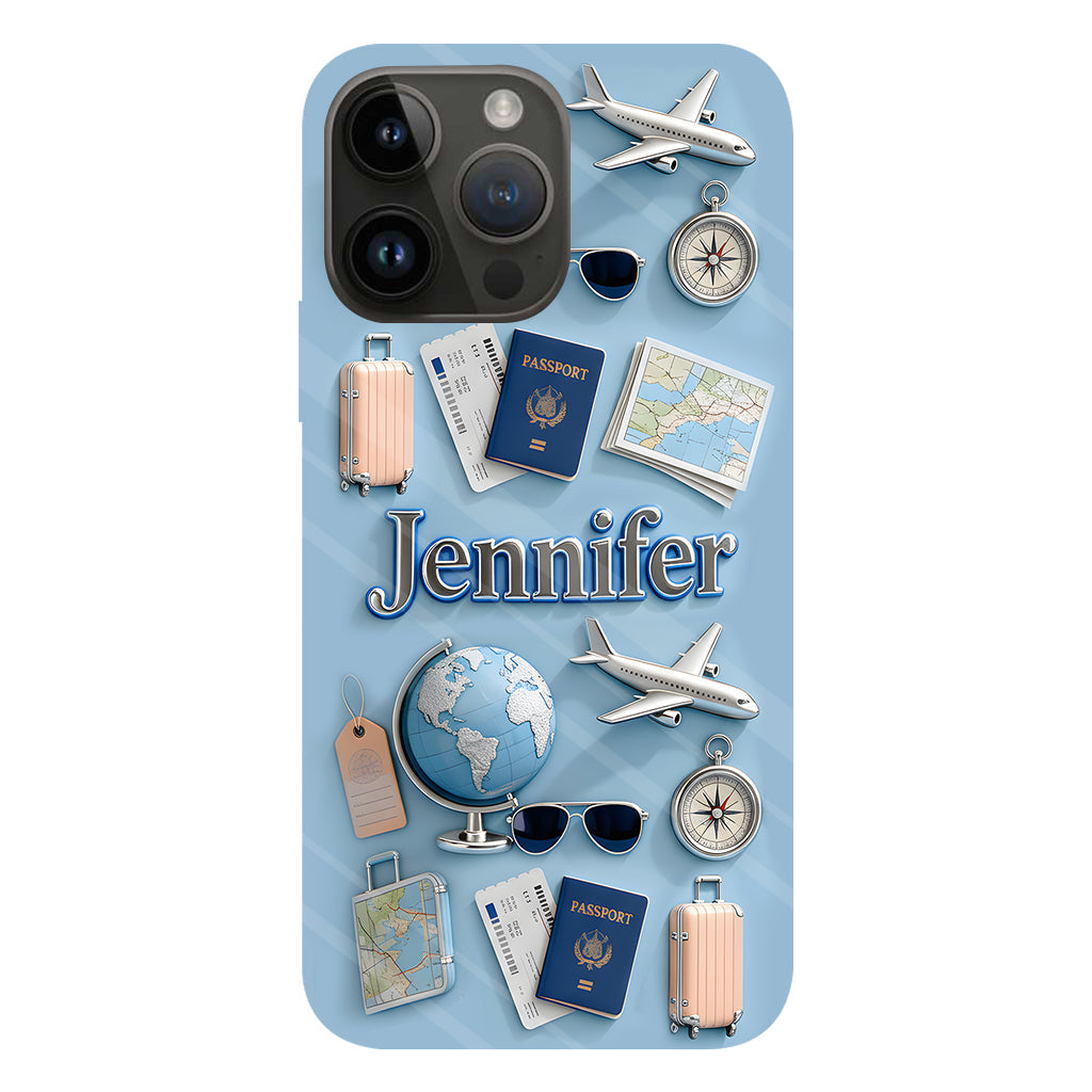 Une fille qui adore voyager - Coque de téléphone personnalisée avec impression intégrale sur le thème du voyage