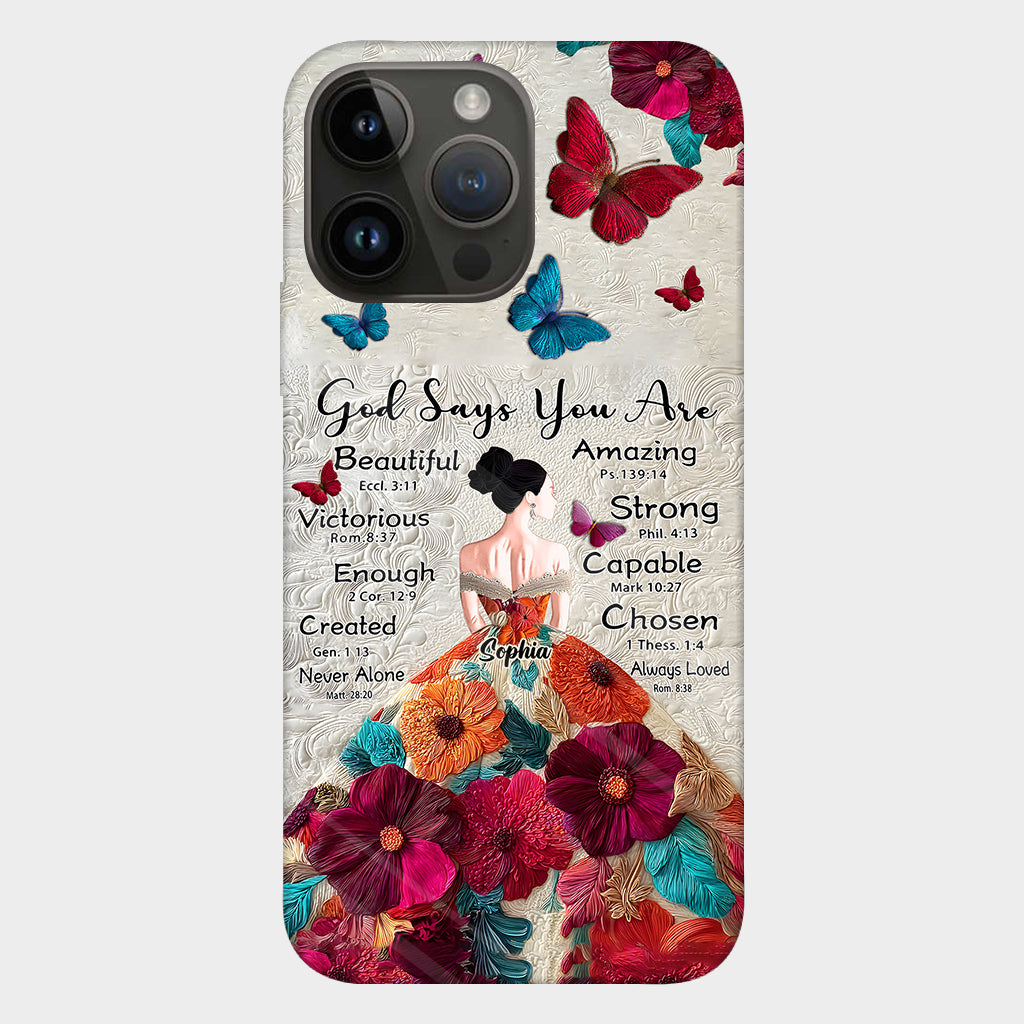 Dieu dit que tu es assez - Coque de téléphone personnalisée avec impression chrétienne intégrale