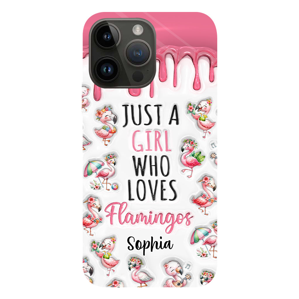 Just A Girl Who Loves Flamingos - Personalized Flamingo Full Print Phone Case