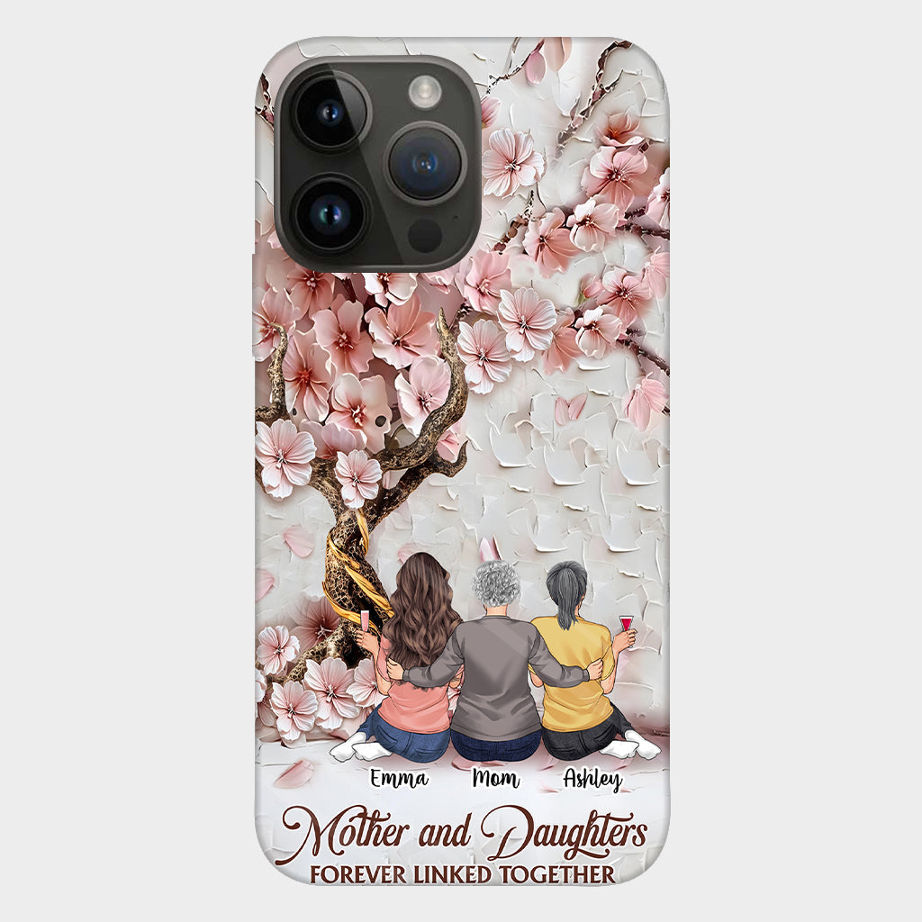 Mother And Daughters Forever Linked Together - Personalized Mother Full Print Phone Case