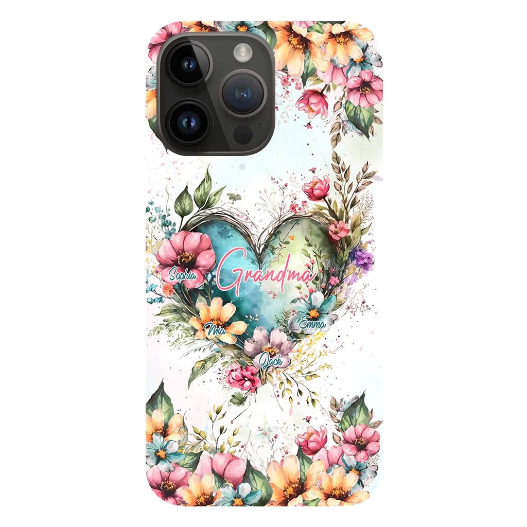 Les fleurs de la maman de grand-mère - Coque de téléphone personnalisée avec impression intégrale « Grand-mère »