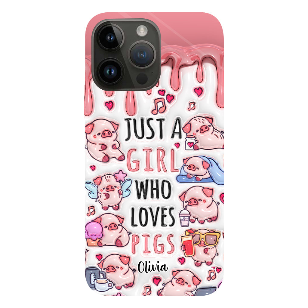 Just A Girl Who Loves Pigs - Personalized Pig Lover Full Print Phone Case