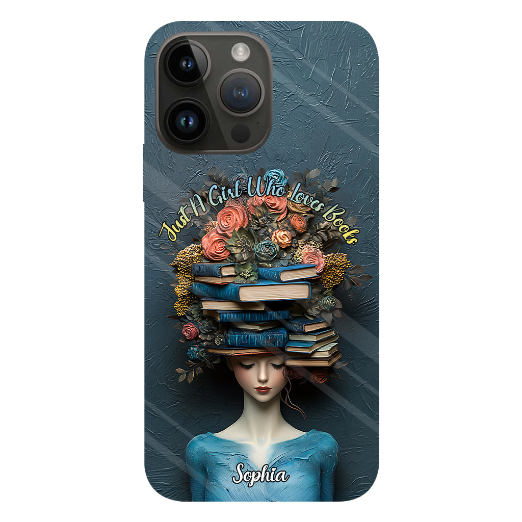 Une fille qui aime les livres - Coque de téléphone personnalisée avec impression intégrale d'un livre