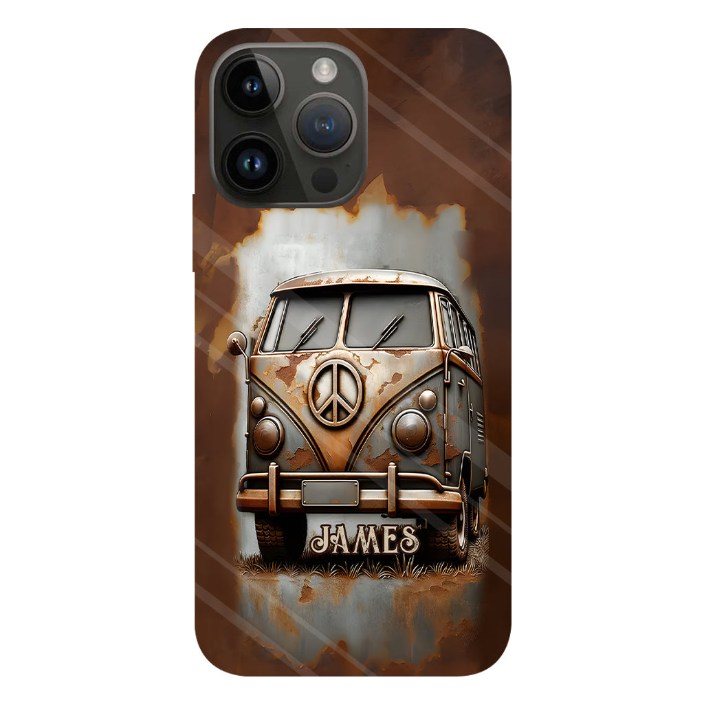Camper Van Peace Symbol Vintage Soul - Personalized Hippie Full Print Phone Case
