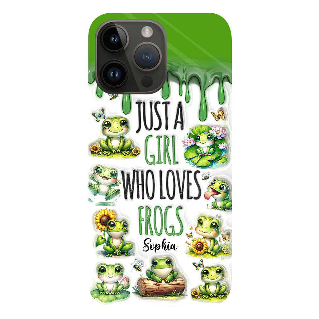 Une fille qui adore les grenouilles - Coque de téléphone personnalisée avec motif grenouille