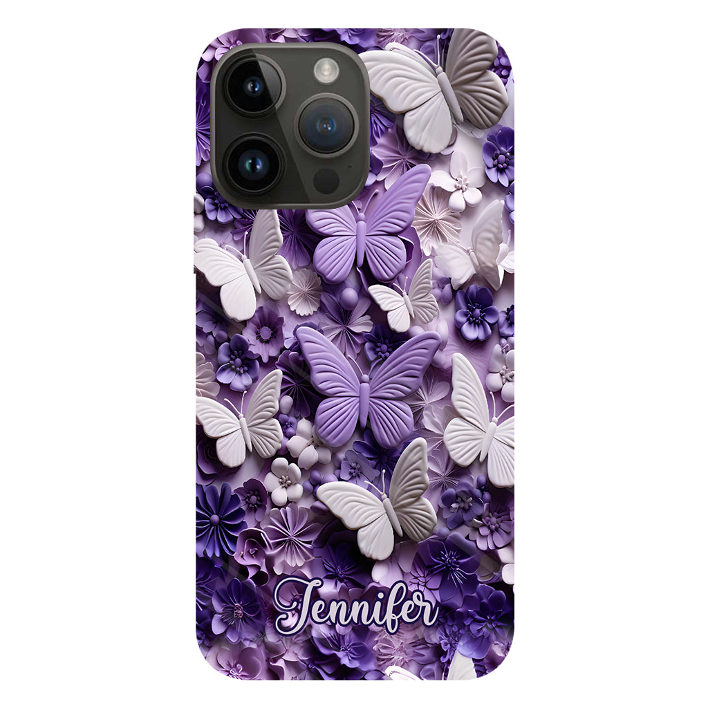 Purple Butterflies - Personalized Butterfly Full Print Phone Case