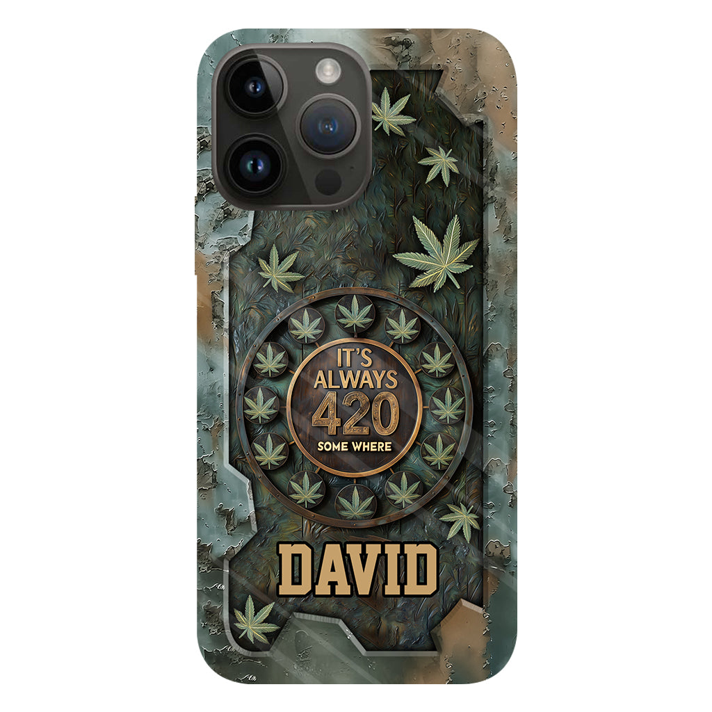 C'est toujours 420 - Coque de téléphone personnalisée avec impression intégrale sur le thème du cannabis