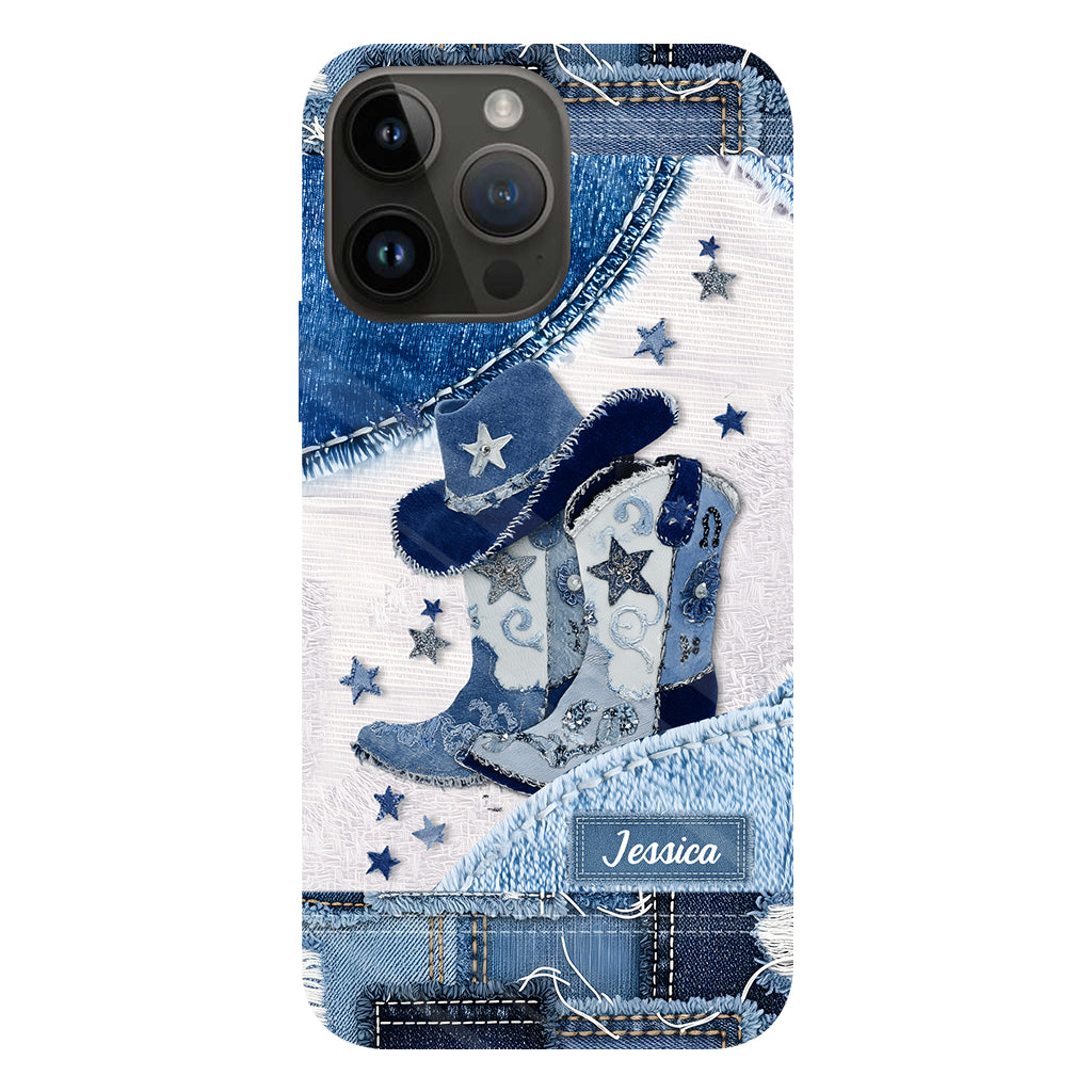 Bottes de cowgirl - Coque de téléphone personnalisée avec motif cowgirl